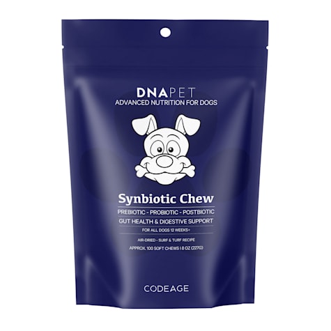 Codeage DNA PET Synbiotic Chew Probiotics Yeast Postbiotic Chicory Root Prebiotic Beef for Dogs