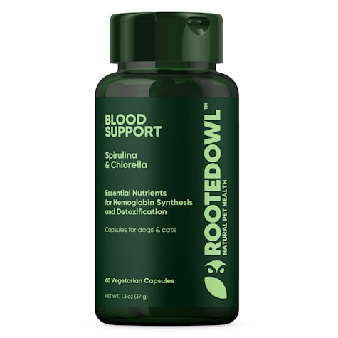 Rooted Owl Natural Supplements Blood Support Vegan Capsules with Spirulina and Chlorella for Dogs and Cats