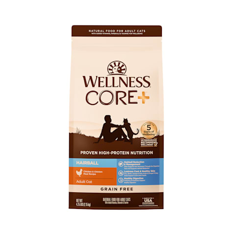 Wellness CORE+ Hairball Grain Free Chicken & Chicken Meal Recipe Adult Dry Cat Food