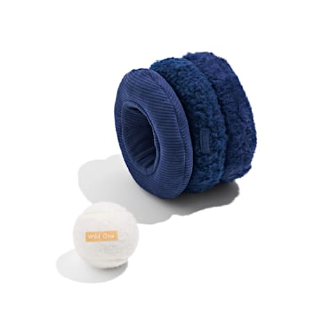 Wild One Navy Tennis Tuft Interactive Plush Puzzle Dog Toy