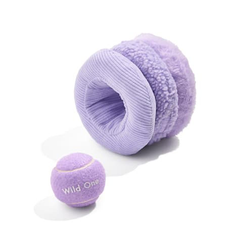 Wild One Lilac Tennis Tuft Interactive Plush Puzzle Dog Toy
