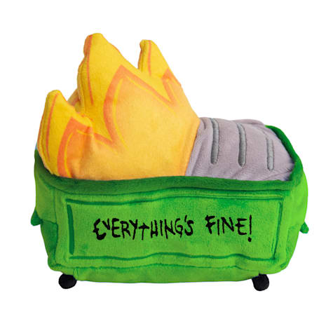SnugArooz Green Dumpster Fire Dog Toy