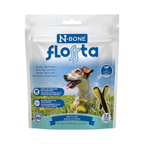 N-Bone Mint Flavor Flossta Dual Action Dental Chews for Dogs