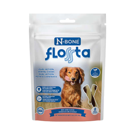 N-Bone Beef Liver Flavor Flossta Dual Action Dental Chews for Dogs