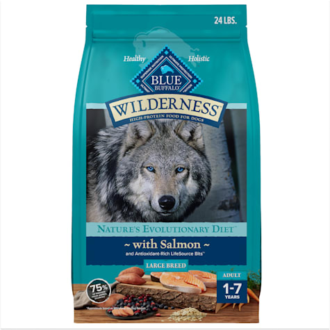 Blue Buffalo Wilderness Natural High Protein Plus Wholesome Grains, Salmon Adult Large Breed Dry Dog Food