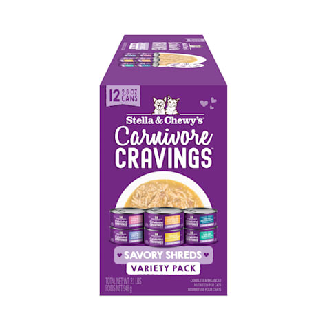Stella & Chewy's Carnivore Cravings Savory Shreds Canned Variety Pack Cat Food