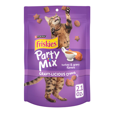 Friskies Party Mix Gravy-licious Crunch Turkey and Gravy Flavors Cat Treats