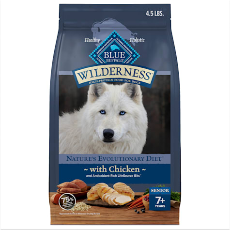 Blue Buffalo Wilderness Natural Ingredients Plus Wholesome Grains, Chicken High-Protein Senior Dry Dog Food