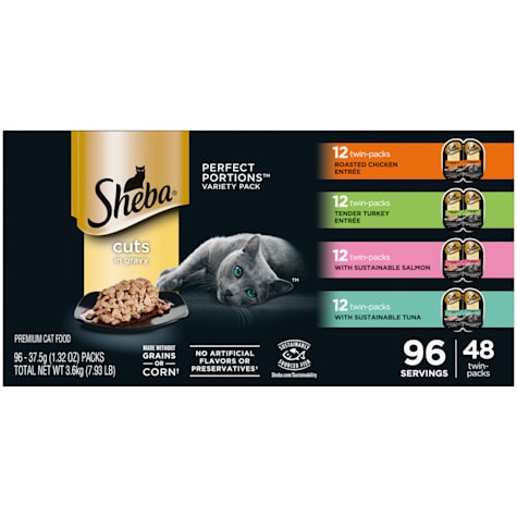 Sheba Perfect Portions Cuts in Gravy Trays Wet Cat Food Variety Pack