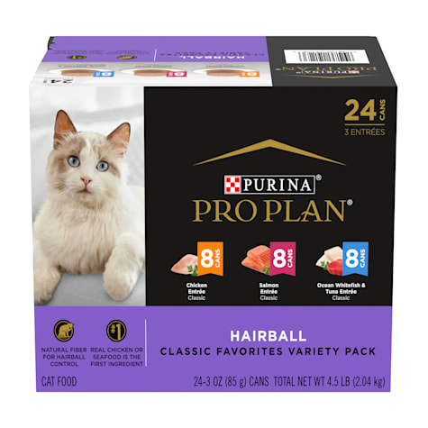 Purina Pro Plan Hairball Formula Control, Hairball Control Entrees Wet Cat Food Variety Pack