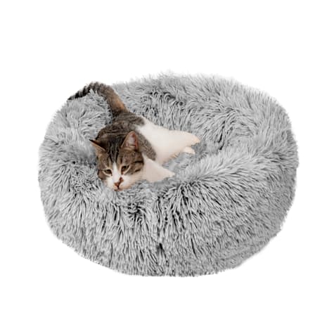 FurHaven Calming Cuddler Long Faux Fur Donut Dog Bed