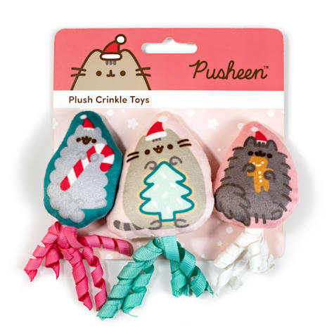 Pusheen Holiday Plush Crinkle Cat Toy