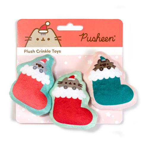 Pusheen Holiday Fire Place Crinkle Kicker Cat Toy