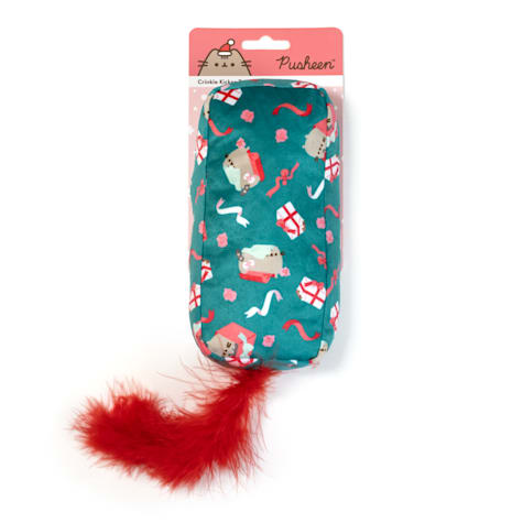 Pusheen Teal Holiday Crinkle Kicker Cat Toy