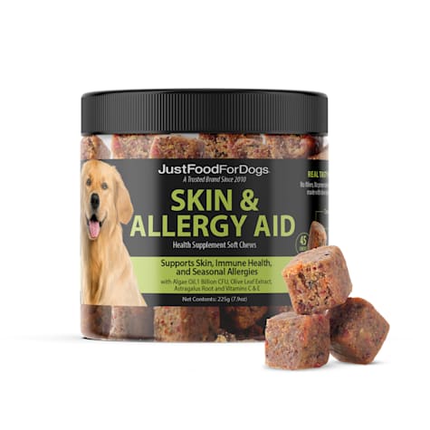 JustFoodForDogs Skin & Allergy Aid Health Supplement Soft Chews