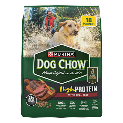 Purina Dog Chow High Protein Dry Dog Food with Real Beef Recipe