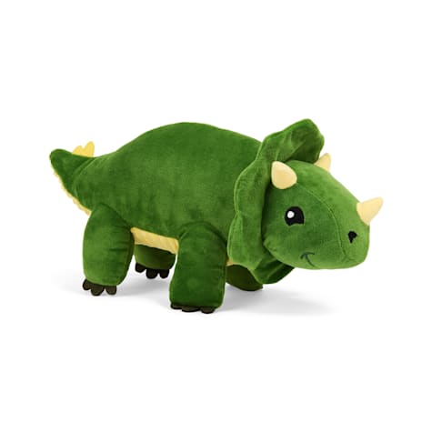 Leaps & Bounds Green Plush Triceratops Dog Toy