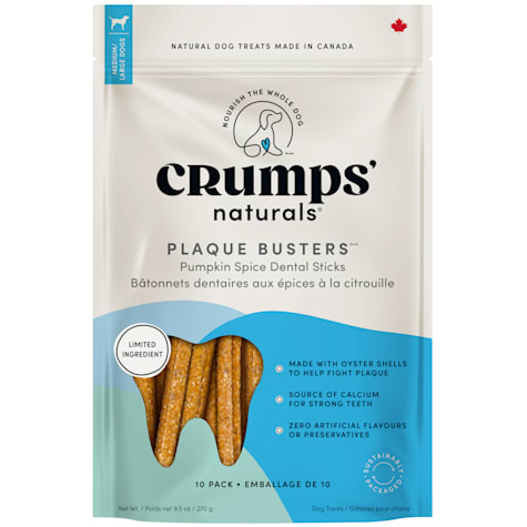 Crumps' Naturals Plaque Busters with Pumpkin Spice Dog Sticks