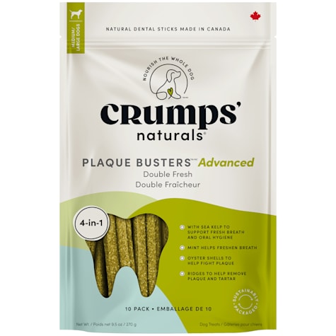 Crumps' Naturals Plaque Busters Advanced - Double Fresh Dental Sticks for Dogs
