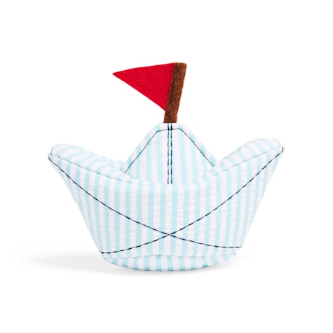 Started As A Bottle Plush Paper Boat Dog Toy