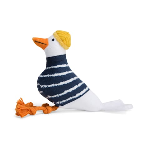 Started As A Bottle Plush Seagull Dog Toy