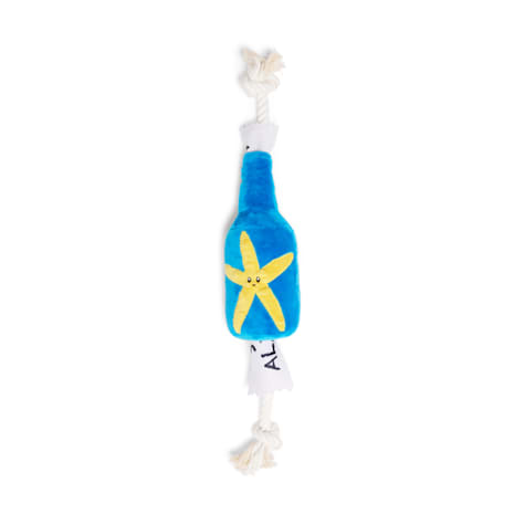 Started As A Bottle Message in a Bottle Blue Dog Toy