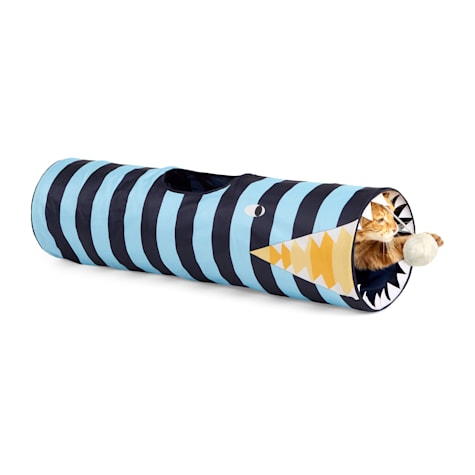 Started As A Bottle Striped Cat Tunnel
