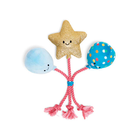 YOULY Birthday Balloon Plush Rope Dog Toy