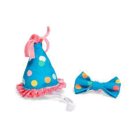 YOULY Birthday Cat Hat and Bowtie Set