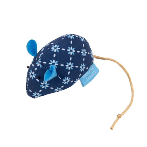 Draper James Navy Floral Trellis Mouse Cat Toy