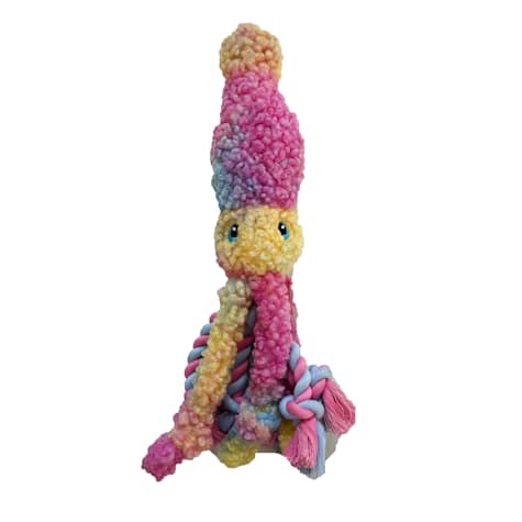 Bark-A-Boo Tye Dye Sherpa Squid Dog Toy