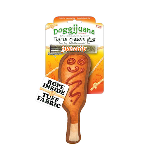 Doggijuana Tuffer Chewer Mini Refillable Corn Dog Toy