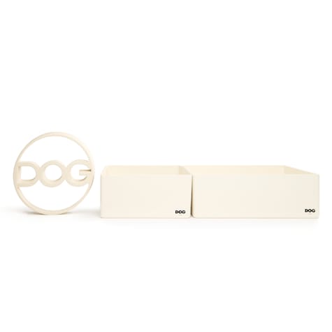 DOG by Dr Lisa Ecru Corner Dog Bowl Set
