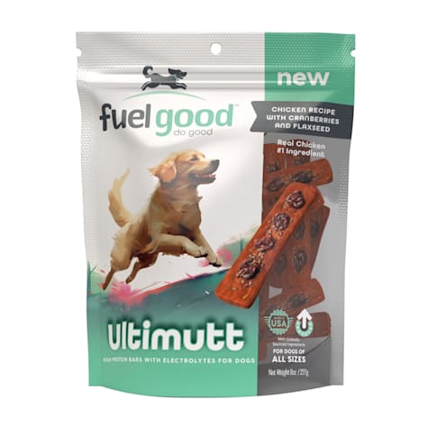 Fuel Good Ultimutt Chicken Recipe with Cranberries and Flaxseed Dog Treats High Protein Bars with Electrolytes
