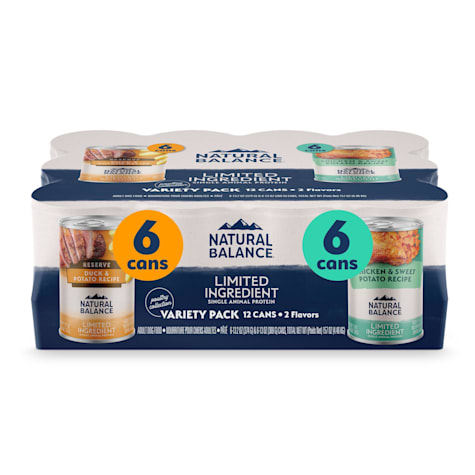 Natural Balance Limited Ingredient Reserve Duck, Potato and Chicken & Sweet Potato Wet Dog Food Variety Pack