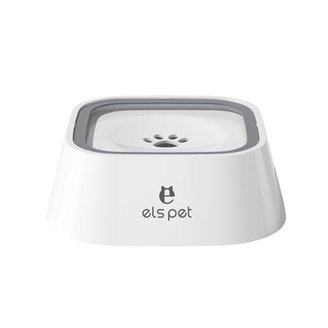 ELS Pet White Floating Water Bowl for Dogs with Advanced Features for Clean and Tidy Hydration