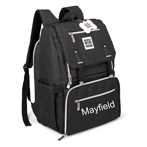 Mobile Dog Gear Gray Ultimate Week Away Backpack for Dogs Personalized