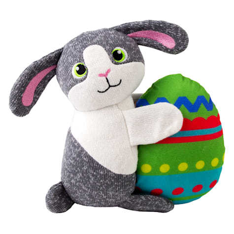 KONG Grey Spring Pull-A-Partz Pals Bunny Dog Toy