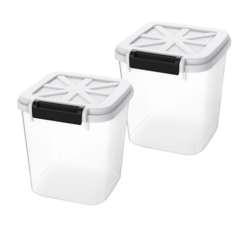 HANAMYA Top Open Pet Food Storage Container with Measuring Cup for Dogs and Cats 2 Pack