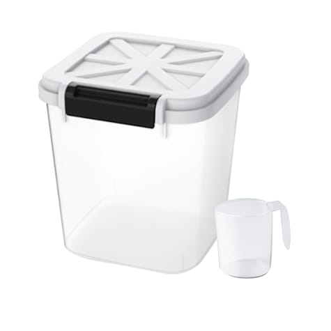 HANAMYA Top Open Pet Food Storage Container with Measuring Cup for Dogs and Cats