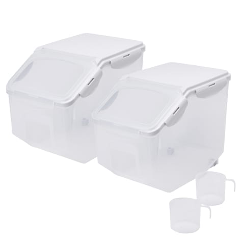 HANAMYA Pet Food Storage Container with Cup for Dogs and Cats 2 Pack