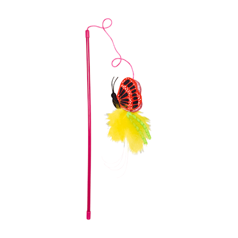 Leaps & Bounds Red Butterfly Cat Teaser Toy