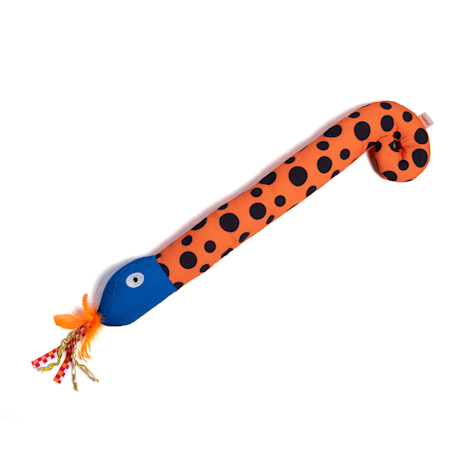 Jupiter Orange Frilly Snake Cat Toy
