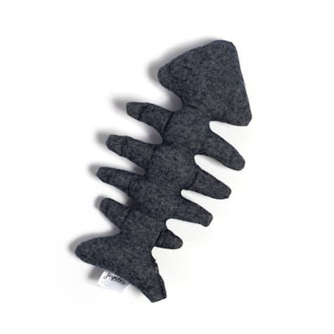 Jupiter Grey Fish Bone Plush Cat Toy