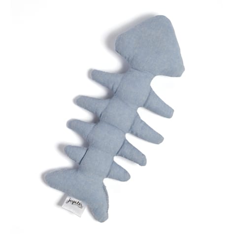 Jupiter Light Blue Fish Bone Plush Cat Toy