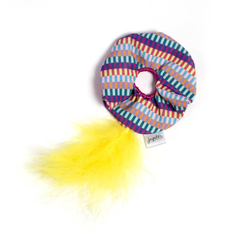 Jupiter Yellow Feathered Scrunchie Cat Toy