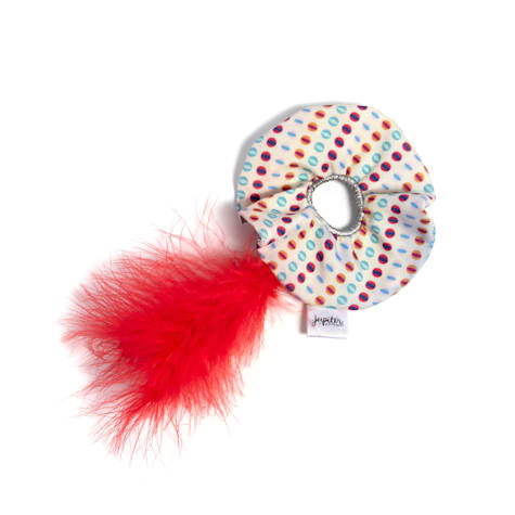Jupiter Red Feathered Scrunchie Cat Toy
