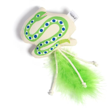 Jupiter Green Exotic Insignia Feather & Rope Catnip Toy