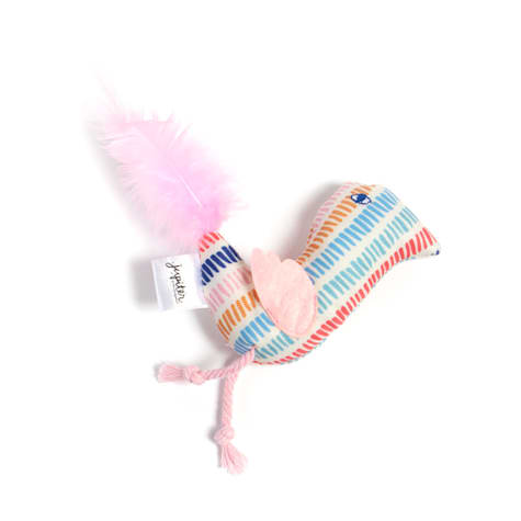 Jupiter Stripe Pink Feathered Plush Plover Catnip Toy