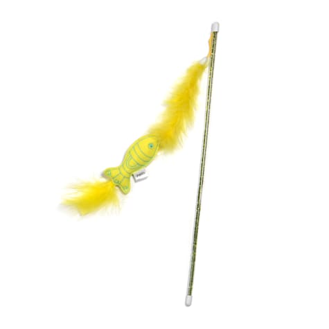 Jupiter Yellow Fishy Feathered Wand Cat Toy